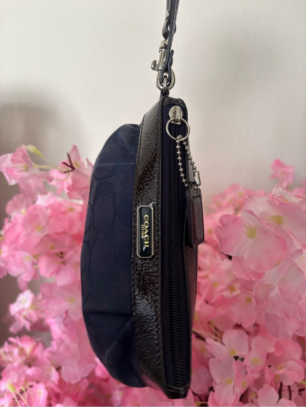 Vintage blue Coach Fall wristlet